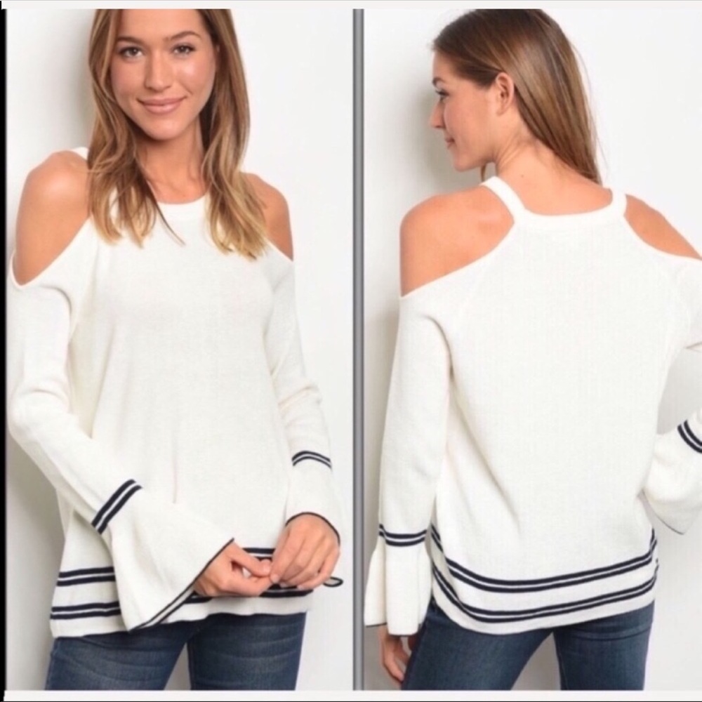 Bella’s Snow White Bell Sleeve Sweater - Picture 1 of 3